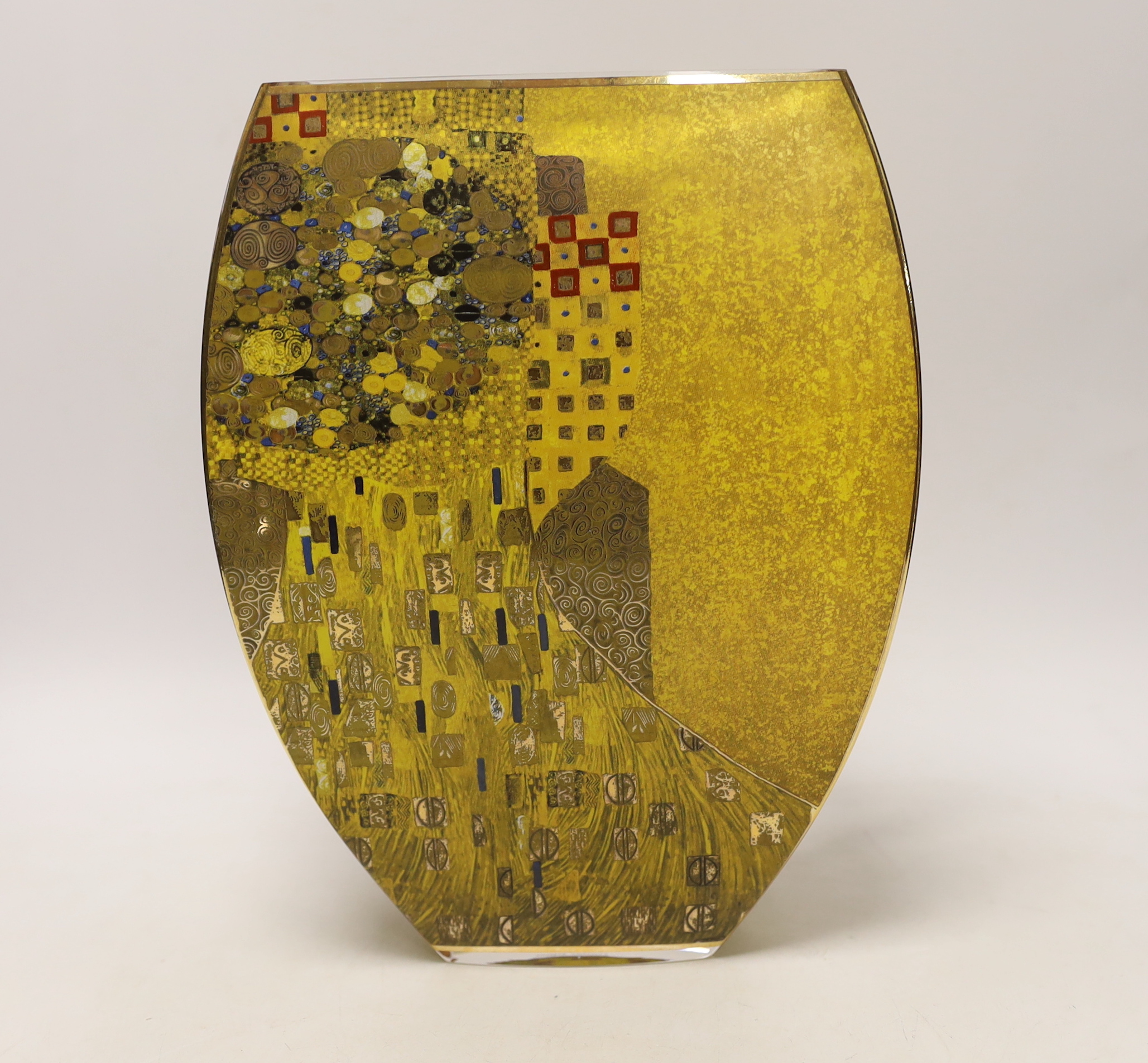 A Goebel glass vase, after Gustav Klimt, 26cm